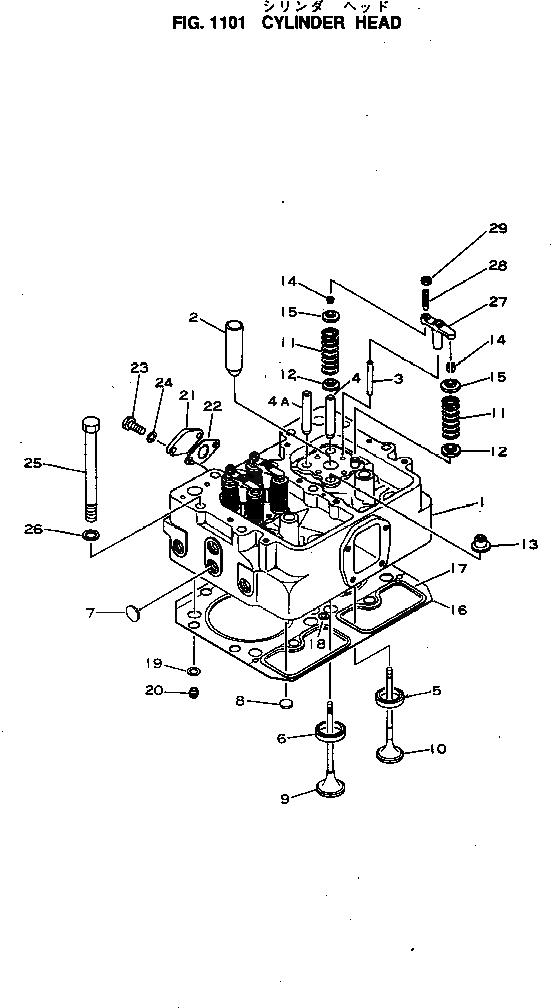 Схема запчастей Komatsu S6D155-4K - ГОЛОВКА ЦИЛИНДРОВ ГОЛОВКА ЦИЛИНДРОВ