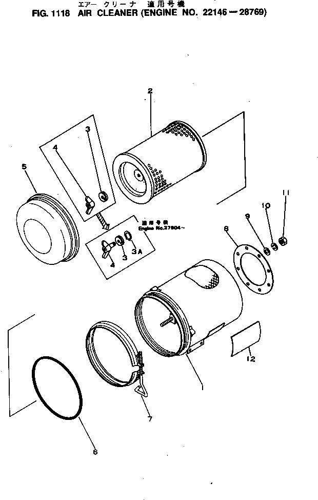 Схема запчастей Komatsu S6D155-4K - ВОЗДУХООЧИСТИТЕЛЬ(№-879) ГОЛОВКА ЦИЛИНДРОВ