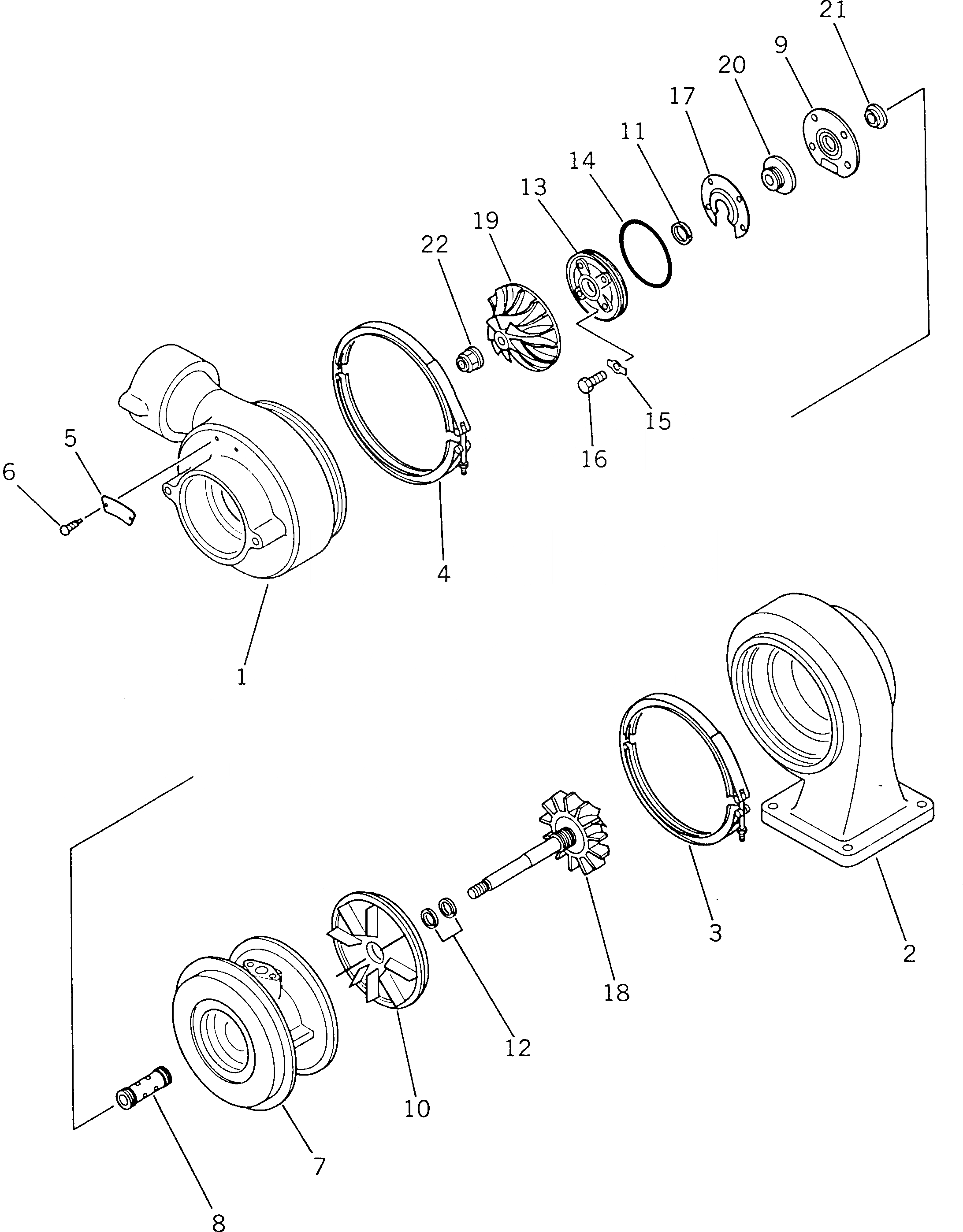 Схема запчастей Komatsu S6D155-4-R - ТУРБОНАГНЕТАТЕЛЬ(№-) ГОЛОВКА ЦИЛИНДРОВ