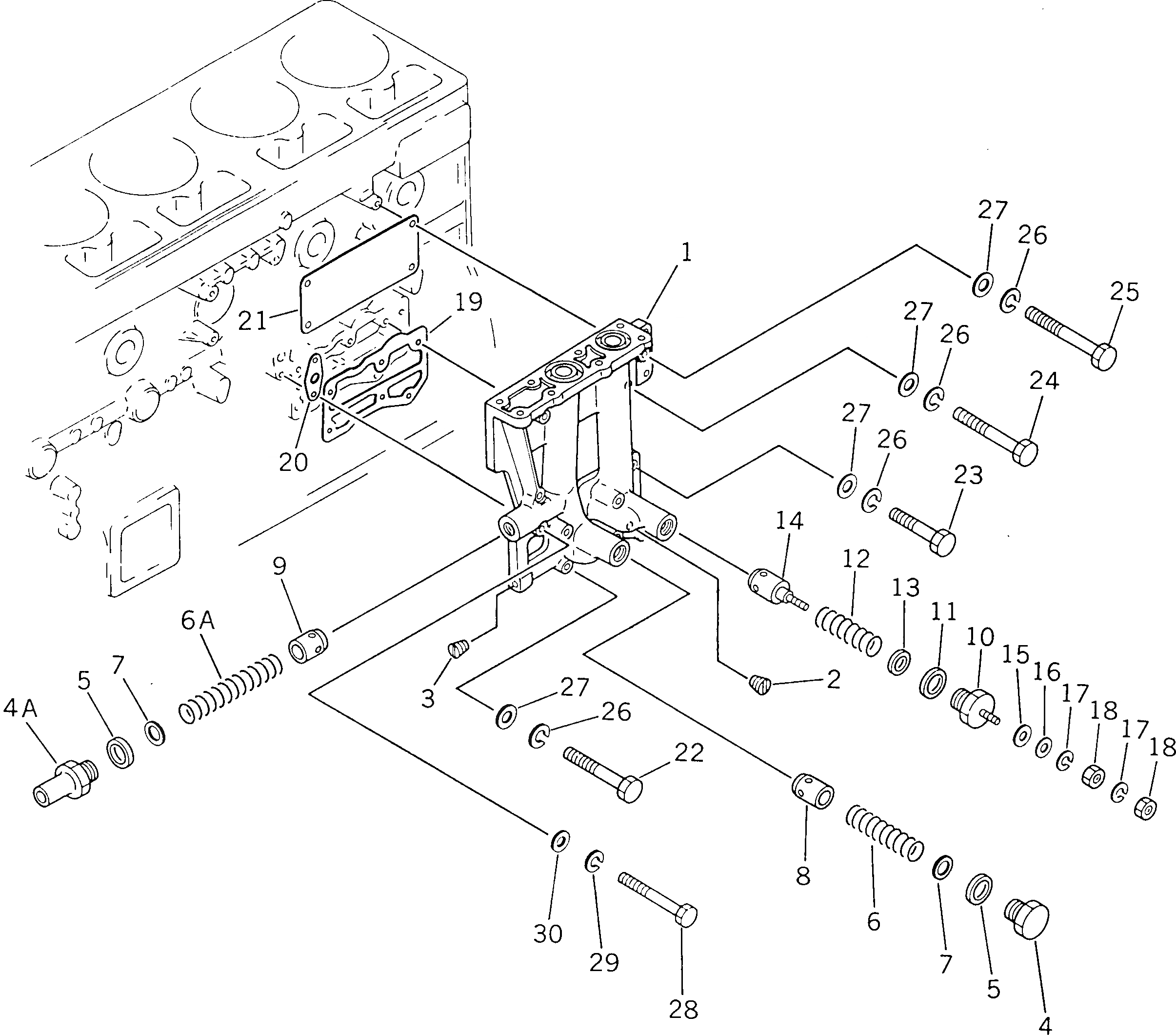 Схема запчастей Komatsu S6D155-4-R - МАСЛ. ФИЛЬТР КОРПУС(№-) СИСТЕМА СМАЗКИ МАСЛ. СИСТЕМА