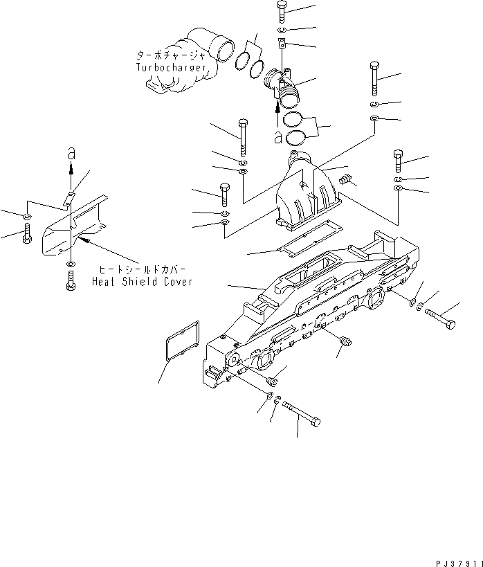 Схема запчастей Komatsu S6D170-1L - ВПУСК ВОЗДУХА ДВИГАТЕЛЬ