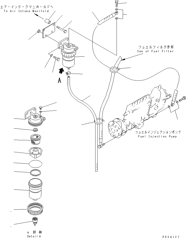 Схема запчастей Komatsu S6D170-1L-W - ВОДООТДЕЛИТЕЛЬ(№7-) ДВИГАТЕЛЬ