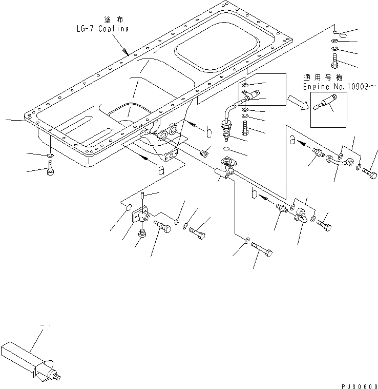 Схема запчастей Komatsu S6D170-1D - МАСЛЯНЫЙ ПОДДОН(№9-9) БЛОК ЦИЛИНДРОВ