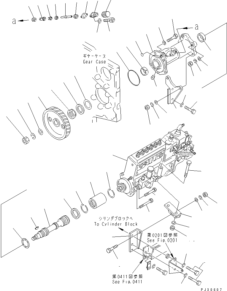 Схема запчастей Komatsu S6D170-1D - ТОПЛ. НАСОС И КРЕПЛЕНИЕ(№9-89) ТОПЛИВН. СИСТЕМА