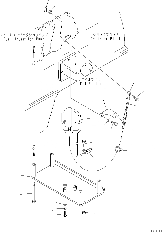 Схема запчастей Komatsu S6D170-1D - СТОП МОТОР ДВИГАТЕЛЯ И КРЕПЛЕНИЕ(№897-899) ТОПЛИВН. СИСТЕМА