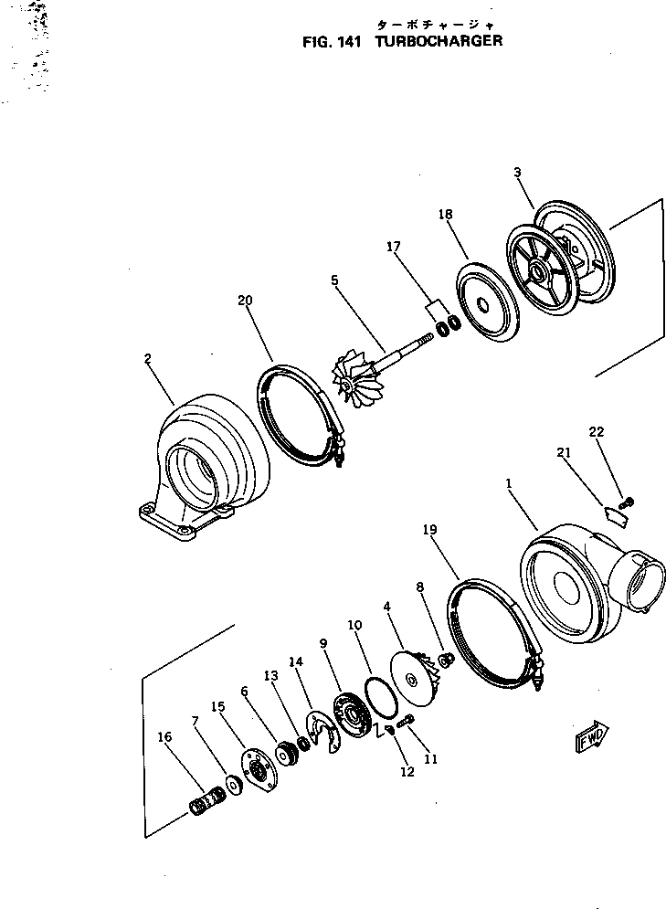 Схема запчастей Komatsu S6D170-1C - ТУРБОНАГНЕТАТЕЛЬ ГОЛОВКА ЦИЛИНДРОВ