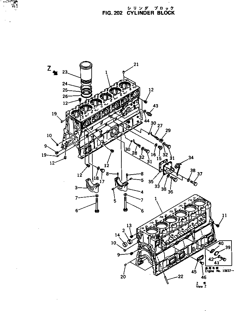 Схема запчастей Komatsu S6D170-1C - БЛОК ЦИЛИНДРОВ БЛОК ЦИЛИНДРОВ