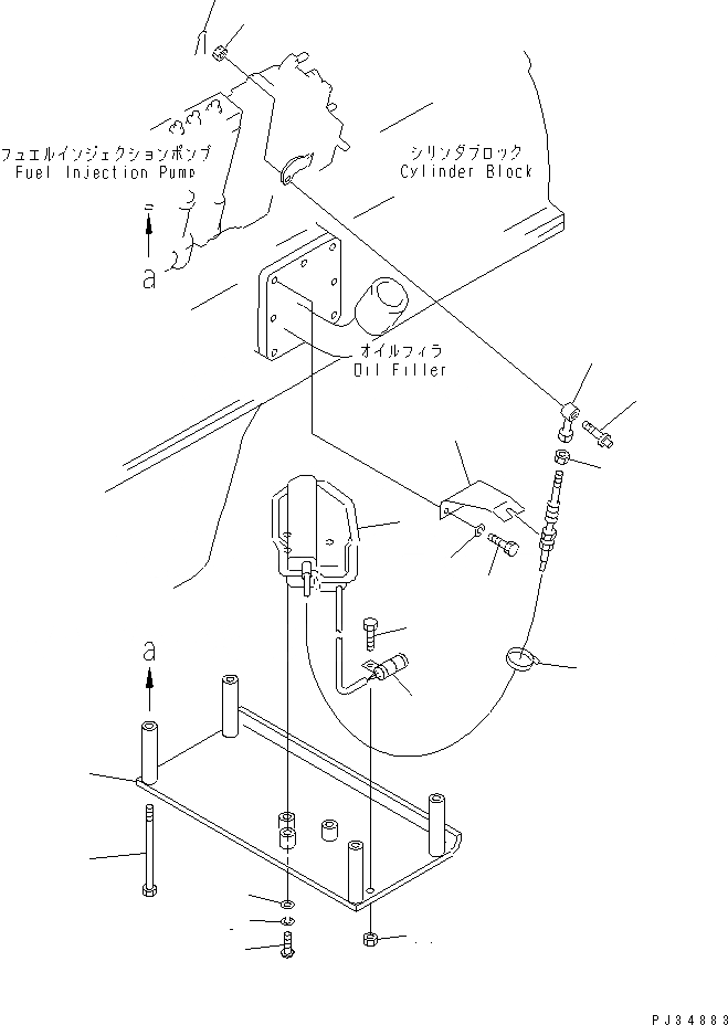 Схема запчастей Komatsu S6D170-1D - СТОП МОТОР ДВИГАТЕЛЯ И КРЕПЛЕНИЕ(№897-899) ТОПЛИВН. СИСТЕМА