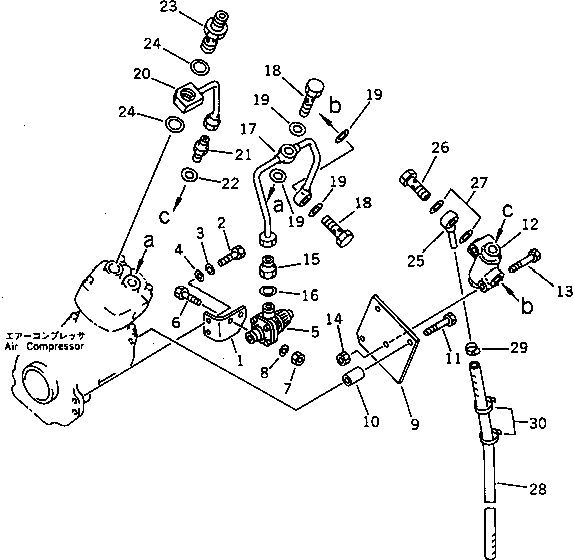 Схема запчастей Komatsu S6D170-1D - ЛИНИЯ КОМПРЕССОРА (/)(№-) АКСЕССУАРЫ
