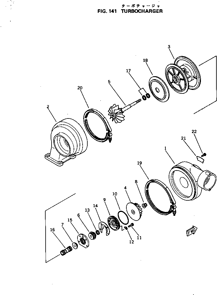 Схема запчастей Komatsu S6D170-1A - ТУРБОНАГНЕТАТЕЛЬ ГОЛОВКА ЦИЛИНДРОВ