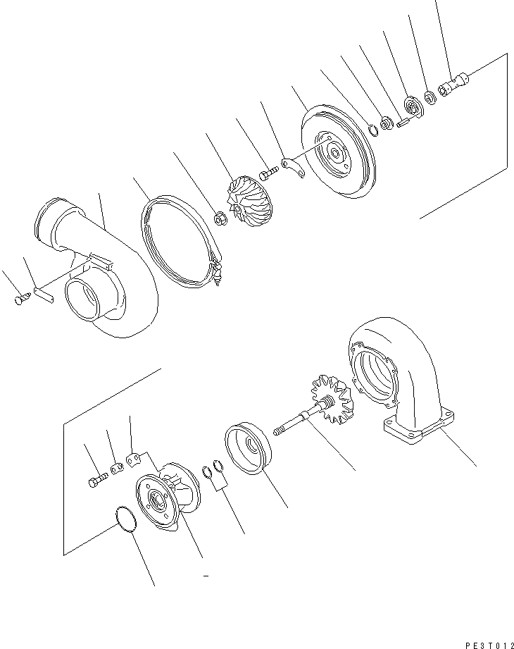 Схема запчастей Komatsu S6D170-1G - ТУРБОНАГНЕТАТЕЛЬ(№9-9) ГОЛОВКА ЦИЛИНДРОВ