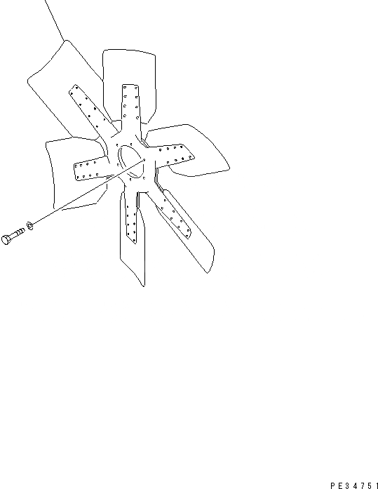 Схема запчастей Komatsu S6D170E-2A-6 - ВЕНТИЛЯТОР ОХЛАЖДЕНИЯ(№8-) ДВИГАТЕЛЬ