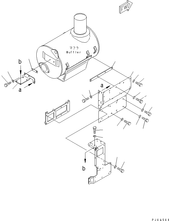 Схема запчастей Komatsu S6D170E-2A-6 - ТЕРМОЗАЩИТА (С ТЕРМОЗАЩИТН. КРЫШКА) (ДЛЯ ГЛУШИТЕЛЬ)(№8-) ДВИГАТЕЛЬ