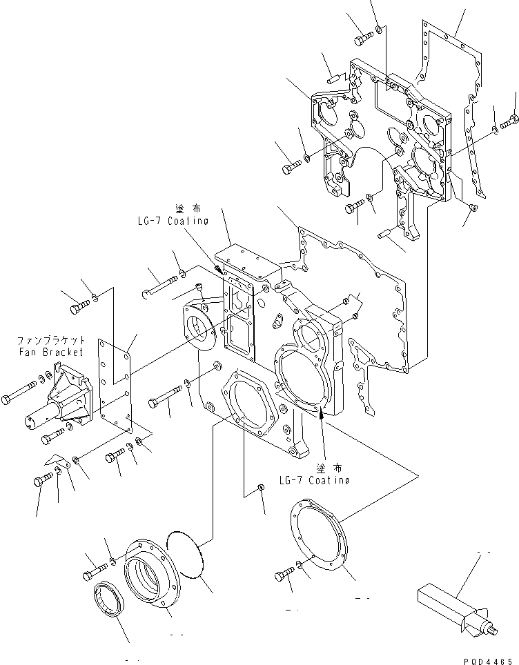 Схема запчастей Komatsu S6D170-1G-W - ПЕРЕДН. COVER(№7-78) ДВИГАТЕЛЬ