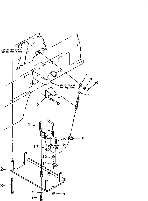 Схема запчастей Komatsu S6D170-1G-R - СТОП МОТОР ДВИГАТЕЛЯ И КРЕПЛЕНИЕ ТОПЛИВН. СИСТЕМА