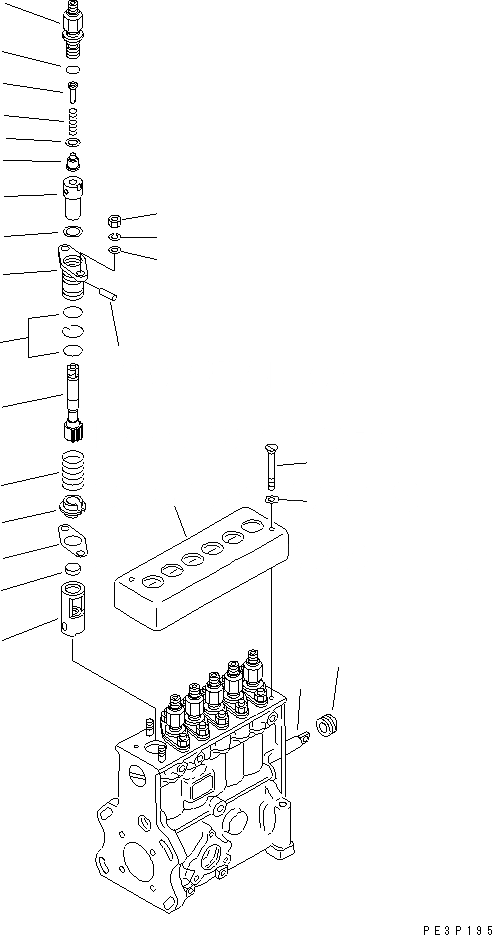 Схема запчастей Komatsu S6D170-1G-R - ТОПЛ. НАСОС (НАСОС) (/) ТОПЛИВН. СИСТЕМА