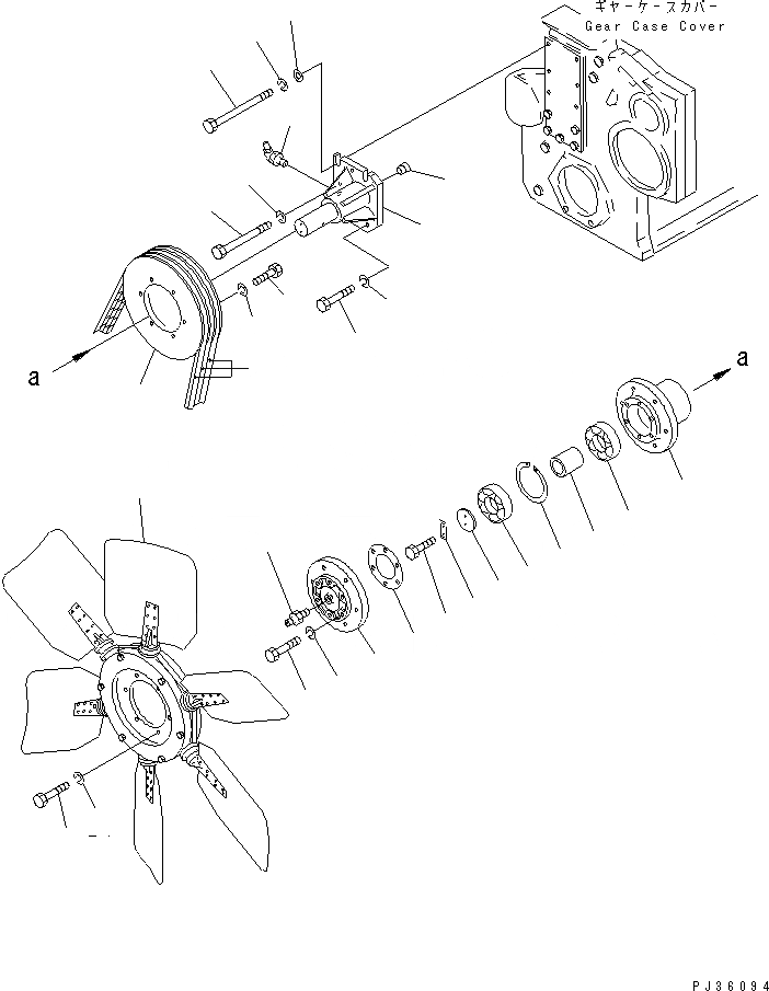 Схема запчастей Komatsu S6D170-1G-R - ВЕНТИЛЯТОР ОХЛАЖДЕНИЯ И КРЕПЛЕНИЕ СИСТЕМА ОХЛАЖДЕНИЯ