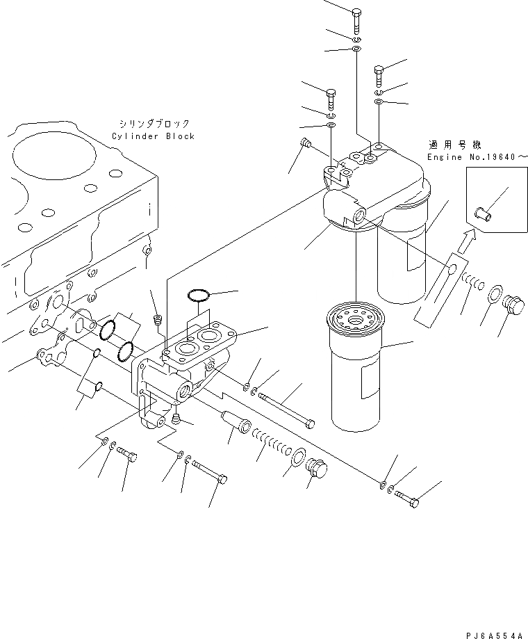 Схема запчастей Komatsu S6D170E-2A-6D - МАСЛ. ФИЛЬТР (МОРОЗОУСТОЙЧИВ. СПЕЦИФИКАЦИЯ)(№7-) ДВИГАТЕЛЬ