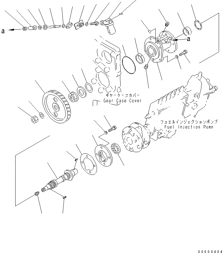 Схема запчастей Komatsu S6D170-1L-6D - ПРИВОД ТОПЛ. НАСОСА (МОРОЗОУСТОЙЧИВ. СПЕЦИФИКАЦИЯ)(№98-) ДВИГАТЕЛЬ