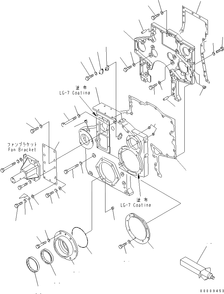 Схема запчастей Komatsu S6D170-1G-6A - КОРПУС ШЕСТЕРЕНН. ПЕРЕДАЧИ И ПЕРЕДН. COVER(№78-9) ДВИГАТЕЛЬ
