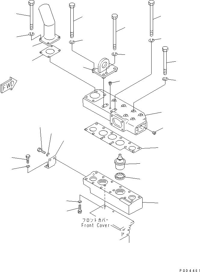 Схема запчастей Komatsu S6D170-1G-6C - ТЕРМОСТАТ И ТЕРМОСТАТ (СПЕЦ-Я ДЛЯ БОЛЬШИХ ВЫСОТ.)(№779-) ДВИГАТЕЛЬ