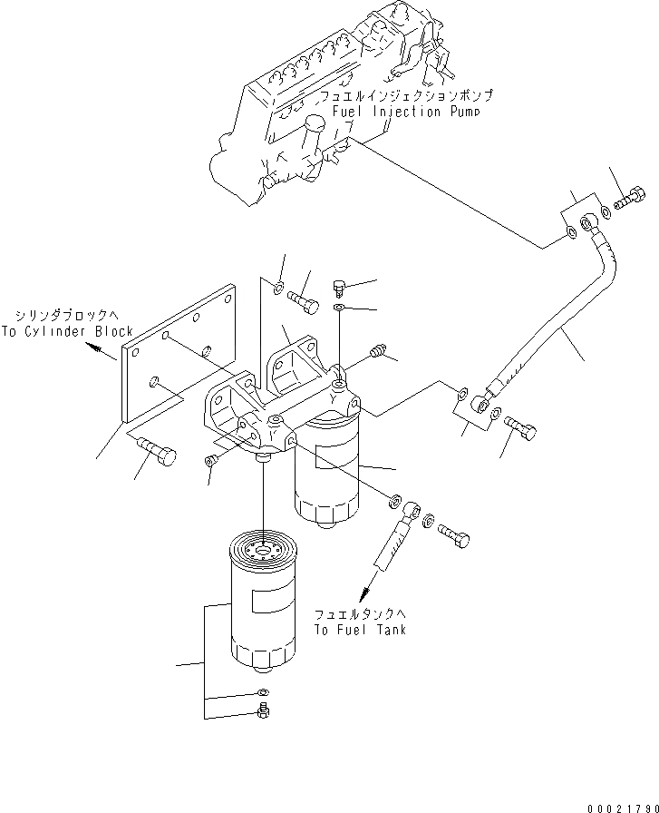 Схема запчастей Komatsu S6D170-1D-6A - ДОПОЛН. ТОПЛИВН. ФИЛЬТР. (ЗАПЫЛЕНН СПЕЦ-Я.)(№7-) ДВИГАТЕЛЬ