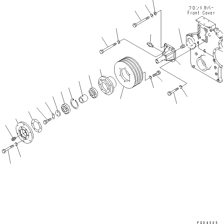Схема запчастей Komatsu S6D170-1D-6W - ПРИВОД ВЕНТИЛЯТОРА (МОРОЗОУСТОЙЧИВ. СПЕЦИФИКАЦИЯ)(№7-) ДВИГАТЕЛЬ
