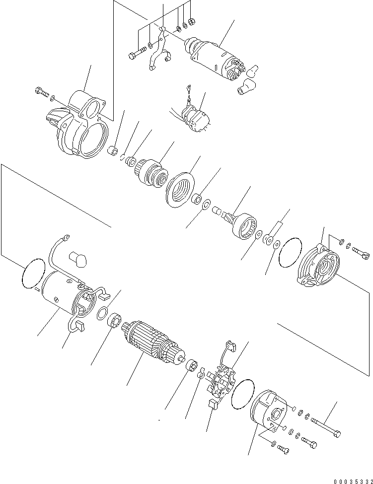 Схема запчастей Komatsu S6D95L-1Q - СТАРТЕР (.8KW) (ВНУТР. ЧАСТИ)(№78-) ЭЛЕКТРИКА
