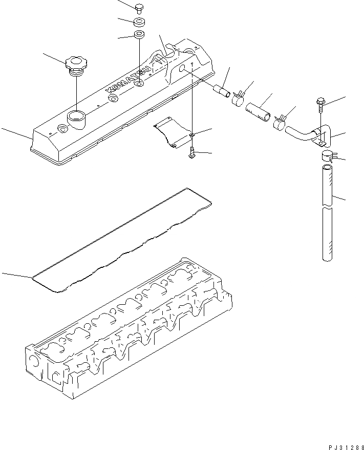 Схема запчастей Komatsu S6D95L-1L - ГОЛОВКА ЦИЛИНДРОВ COVER ГОЛОВКА ЦИЛИНДРОВ