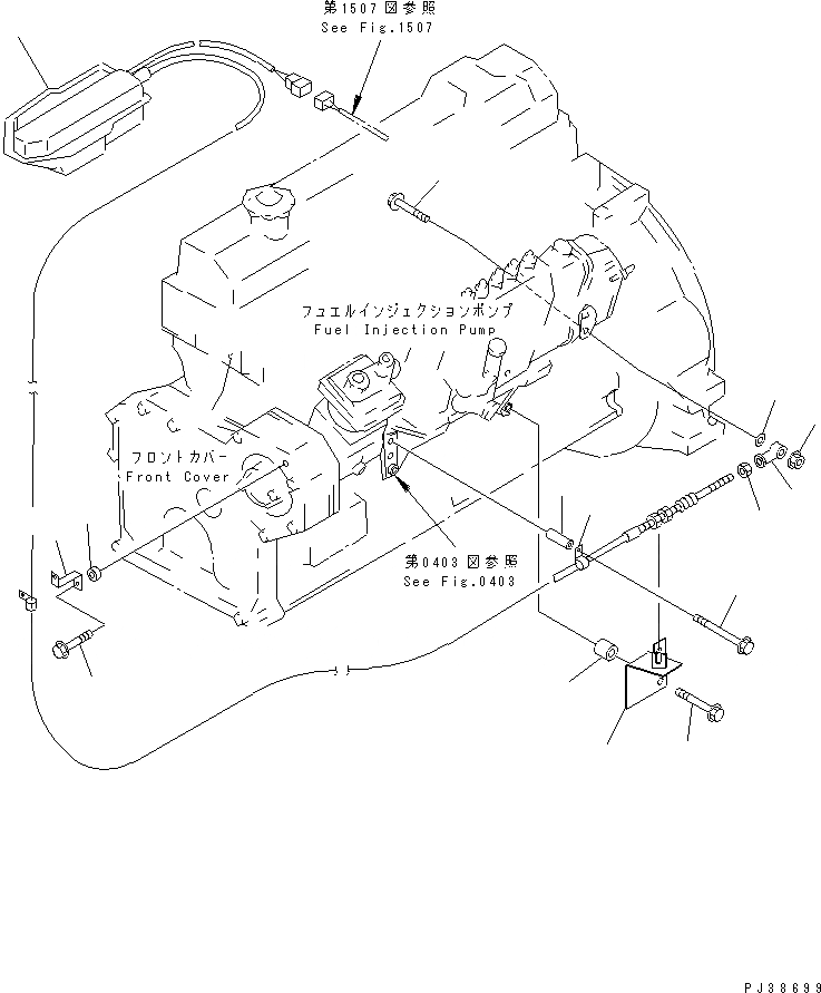 Схема запчастей Komatsu S6D95L-1L - СТОП МОТОР ДВИГАТЕЛЯ И КРЕПЛЕНИЕ (С КОМПРЕССОР ТИП)(№97-) ТОПЛИВН. СИСТЕМА