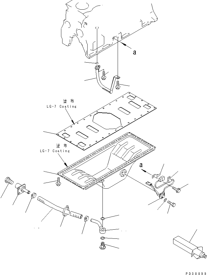 Схема запчастей Komatsu S6D95L-1PP-25 - МАСЛЯНЫЙ ПОДДОН И ВСАСЫВАЮЩИЙ ПАТРУБОК ДВИГАТЕЛЬ