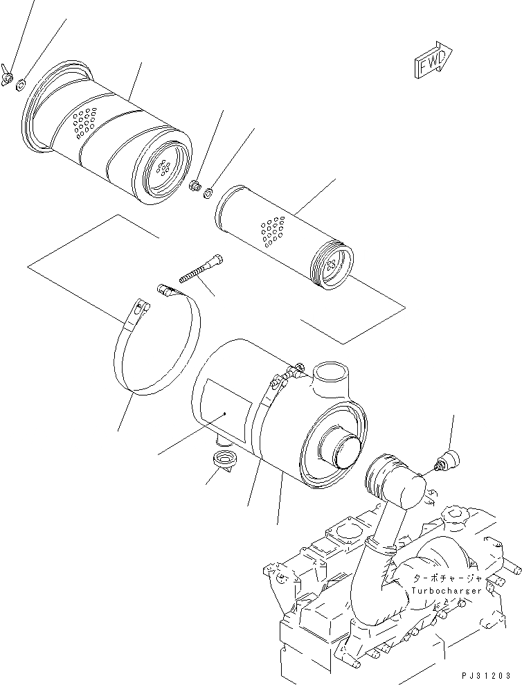 Схема запчастей Komatsu S6D95L-1H - ВОЗДУХООЧИСТИТЕЛЬ И КРЕПЛЕНИЕ ГОЛОВКА ЦИЛИНДРОВ