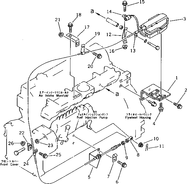 Схема запчастей Komatsu S6D95L-1B - СТОП МОТОР ДВИГАТЕЛЯ И КРЕПЛЕНИЕ(№-) ТОПЛИВН. СИСТЕМА