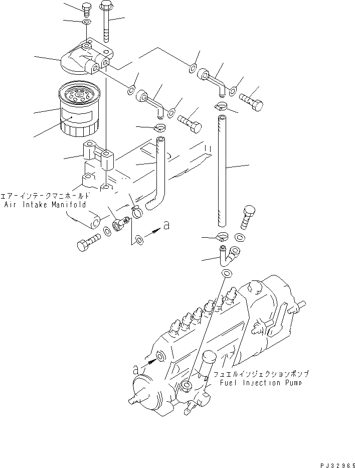 Схема запчастей Komatsu S6D95L-1B - ТОПЛИВН. ФИЛЬТР. И ТРУБЫ ТОПЛИВН. СИСТЕМА