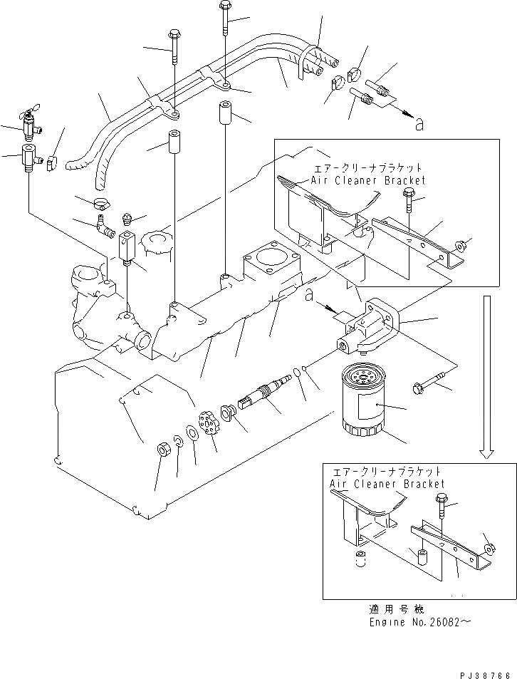 Схема запчастей Komatsu S6D95L-1B - АНТИКОРРОЗ. ЭЛЕМЕНТ И ТРУБЫ СИСТЕМА ОХЛАЖДЕНИЯ