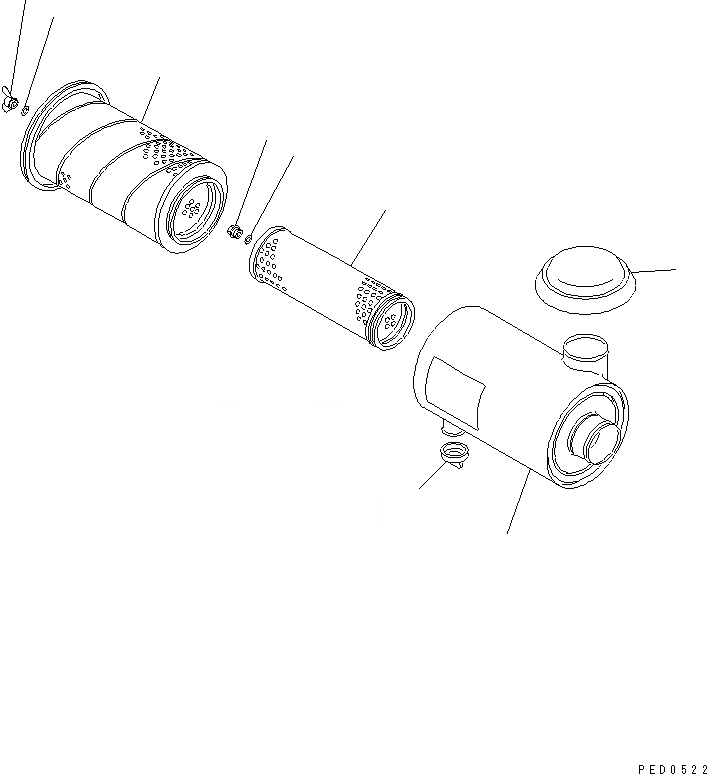 Схема запчастей Komatsu S6D95L-1RR - ВОЗДУХООЧИСТИТЕЛЬ ДВИГАТЕЛЬ