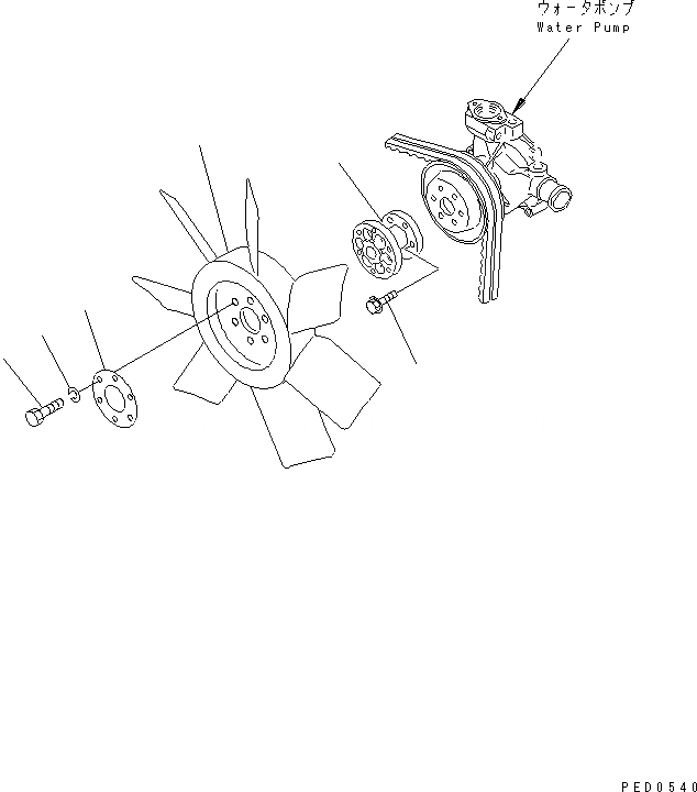 Схема запчастей Komatsu S6D95L-1RR - ВЕНТИЛЯТОР ОХЛАЖДЕНИЯ ДВИГАТЕЛЬ