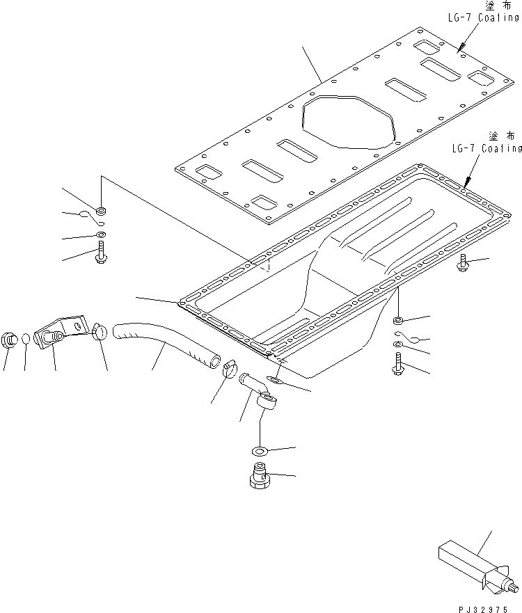 Схема запчастей Komatsu S6D95L-1M - МАСЛЯНЫЙ ПОДДОН БЛОК ЦИЛИНДРОВ