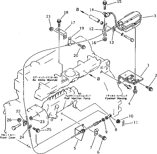 Схема запчастей Komatsu S6D95L-1M - СТОП МОТОР ДВИГАТЕЛЯ И КРЕПЛЕНИЕ ТОПЛИВН. СИСТЕМА
