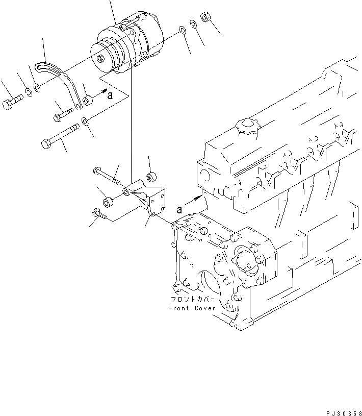 Схема запчастей Komatsu S6D95L-1M - ГЕНЕРАТОР И MOUTING (A¤ A) ЭЛЕКТРИКА