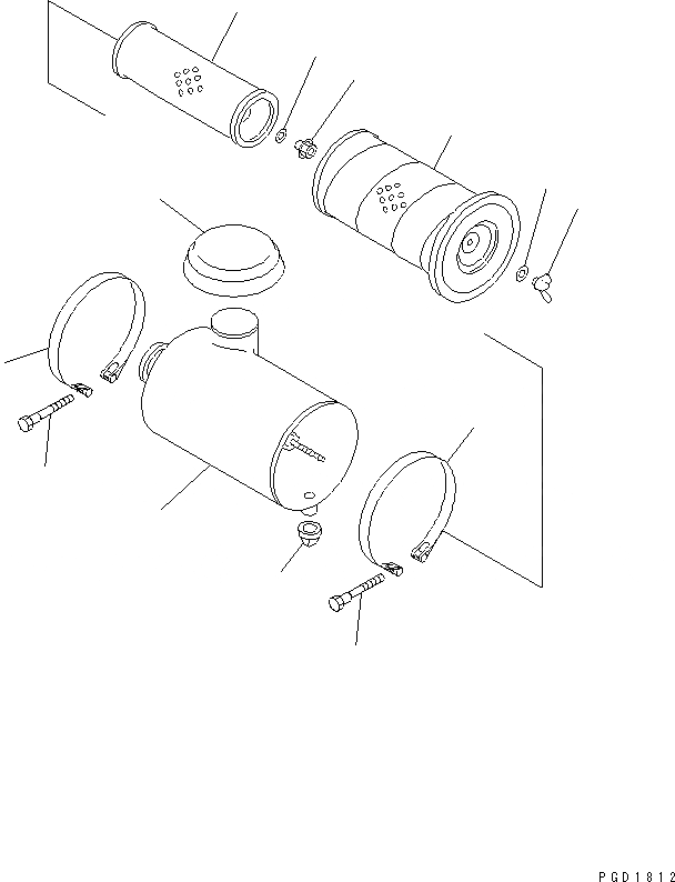 Схема запчастей Komatsu S6D95L-1SS - ВОЗДУХООЧИСТИТЕЛЬ (ОПЦИОНН) ДВИГАТЕЛЬ