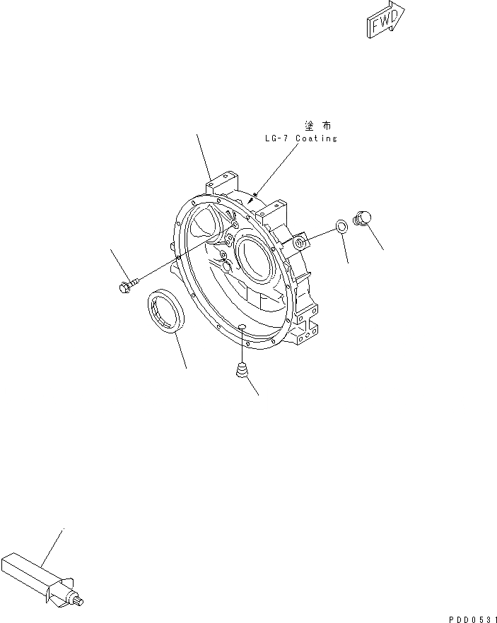 Схема запчастей Komatsu S6D95L-1SS - КАРТЕР МАХОВИКА ДВИГАТЕЛЬ