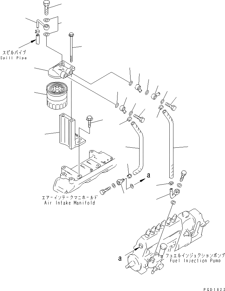 Схема запчастей Komatsu S6D95L-1SS - ТОПЛИВН. ФИЛЬТР. ДВИГАТЕЛЬ