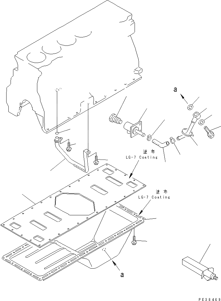 Схема запчастей Komatsu S6D95L-1LL - МАСЛЯНЫЙ ПОДДОН И ВСАСЫВАЮЩИЙ ПАТРУБОК ДВИГАТЕЛЬ