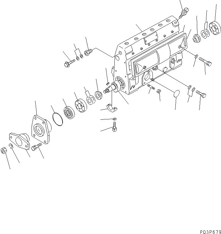 Схема запчастей Komatsu S6D95L-1Q - ТОПЛ. НАСОС (НАСОС) (/) (С КОМПРЕССОР ТИП) ТОПЛИВН. СИСТЕМА