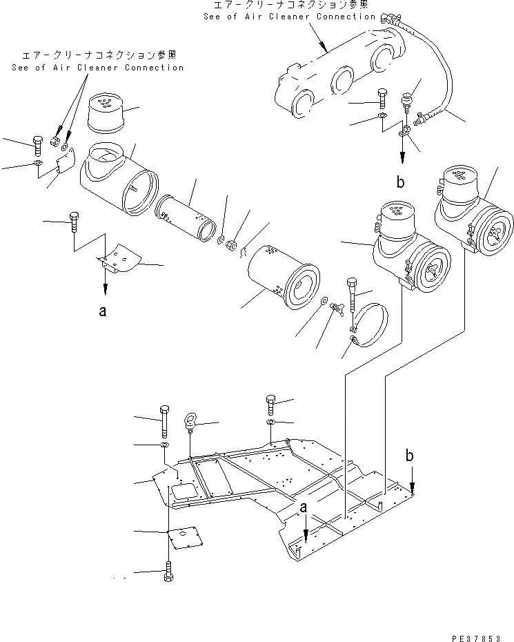 Схема запчастей Komatsu SA12V170-1D-E - ВОЗДУХООЧИСТИТЕЛЬ(№-8) ДВИГАТЕЛЬ