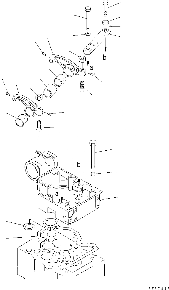 Схема запчастей Komatsu SA12V170-1D-E - КОРОМЫСЛО(№-7) ДВИГАТЕЛЬ