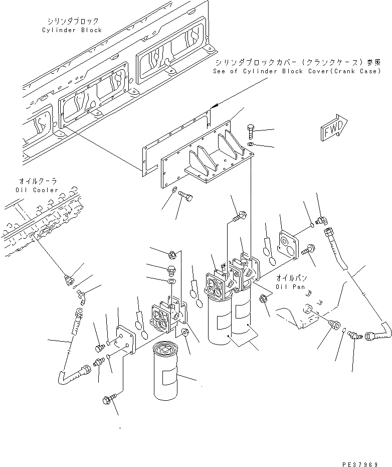 Схема запчастей Komatsu SA12V170-1D-E - ПРОХОДНОЙ ФИЛЬТР(№-) ДВИГАТЕЛЬ