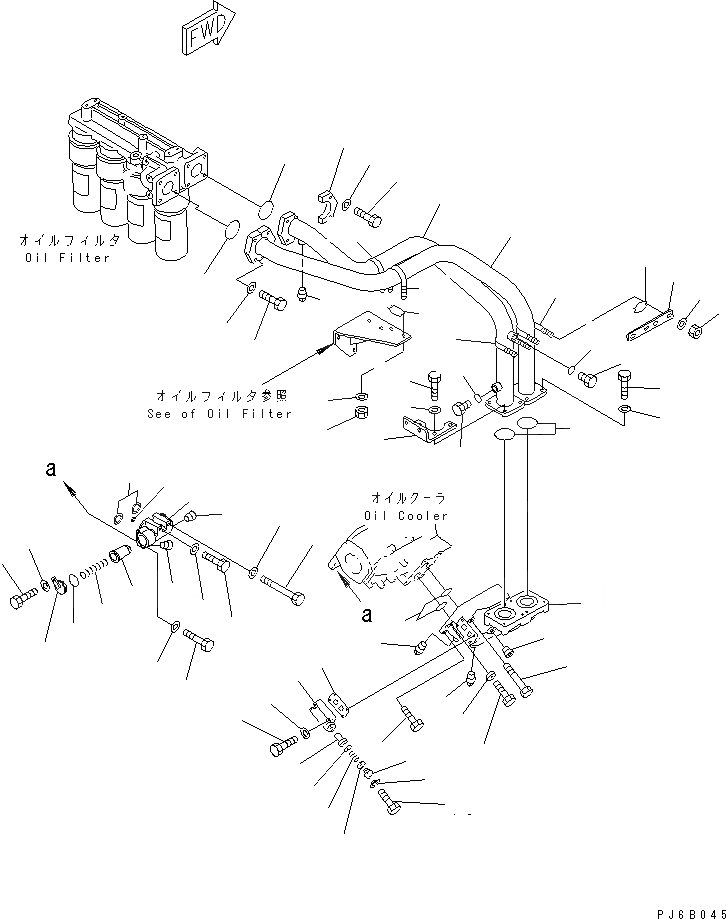 Схема запчастей Komatsu SA12V170E-2A - МАСЛ. ФИЛЬТР ТРУБЫ И МАСЛООХЛАДИТЕЛЬ ДВИГАТЕЛЬ