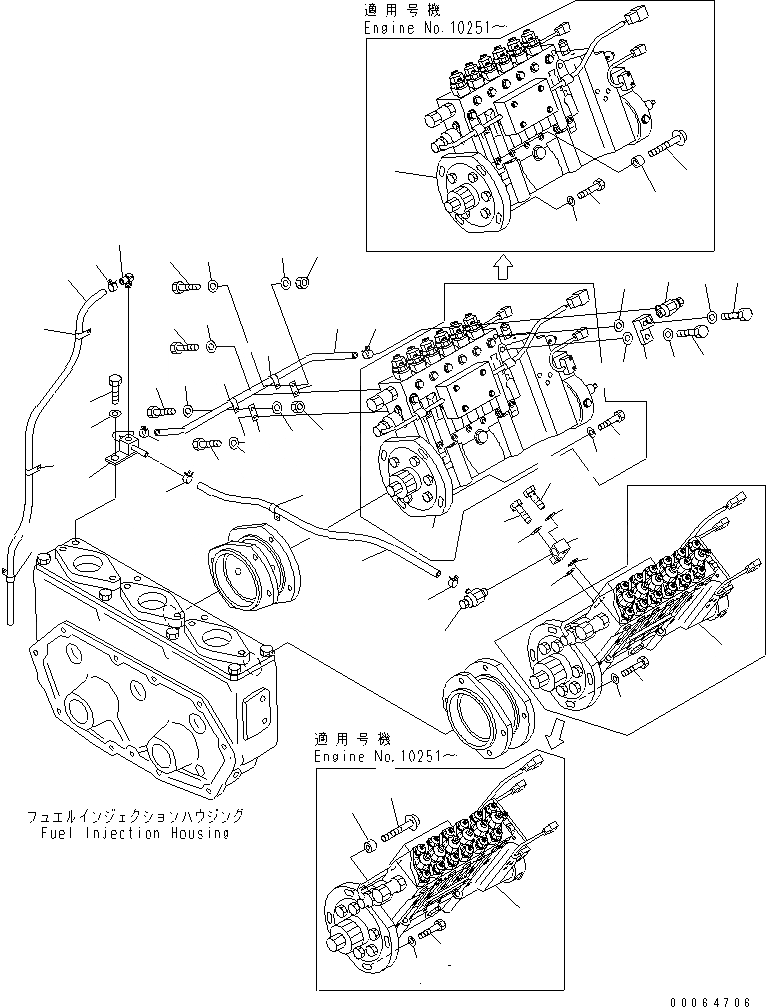 Схема запчастей Komatsu SA12V170E-2A - ТОПЛ. НАСОС И ВОЗДУШН. ВЕНТИЛЯЦИЯ ТРУБЫ ДВИГАТЕЛЬ